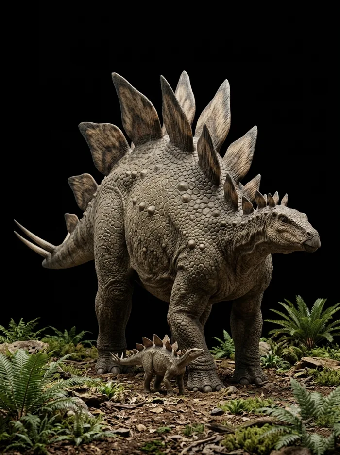 Stegosaurus life reconstruction